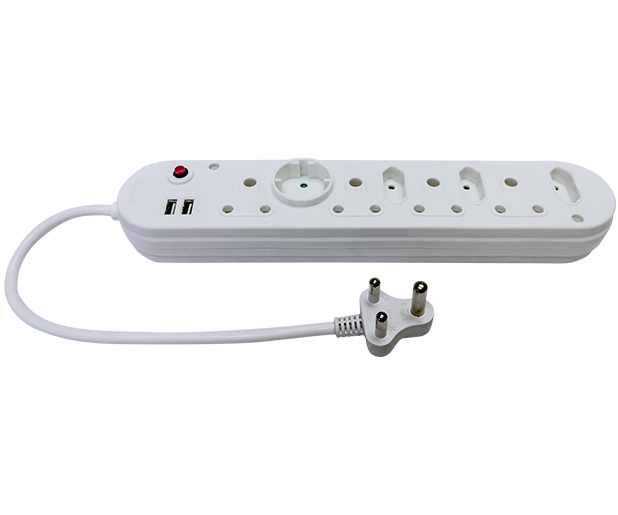 8-Way Multiplug with USB (4X16A+3X5A) - 50cm power cord
