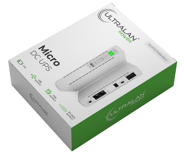 UltraLAN Mini UPS (DC, USB & PoE) - 17W 8.8AH