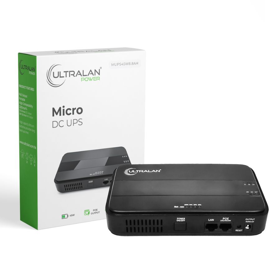 UltraLAN Mini UPS (DC & PoE) - 45W 8.8AH