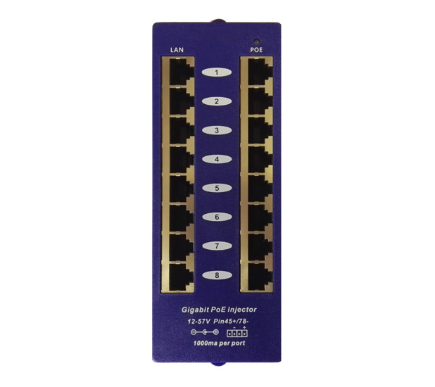 8-Port Gigabit Passive PoE Injector