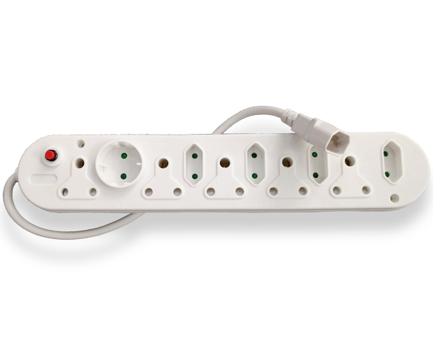Multi Plug with IEC Cord (5x16A + 5x5A) - White