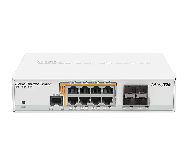 MikroTik 8port PoE Smart Switch (RBCRS112-8P-4S-IN)