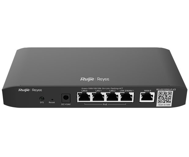 Reyee 5port Dual WAN Gigabit Cloud Managed PoE Router (RG-EG105G-P-V3)