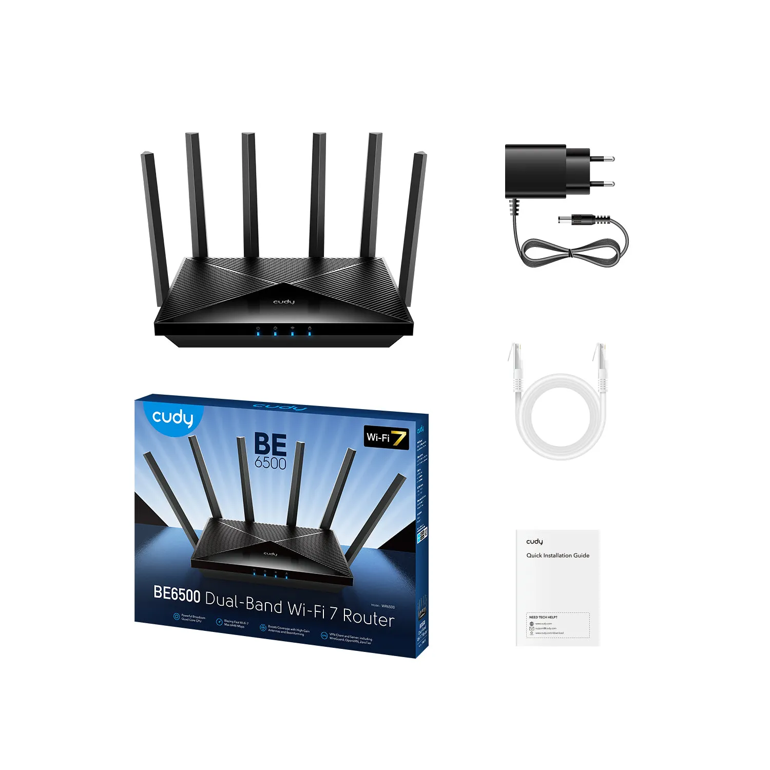 Cudy BE6500 Gigabit Wi-Fi 7 Router (WR6500)