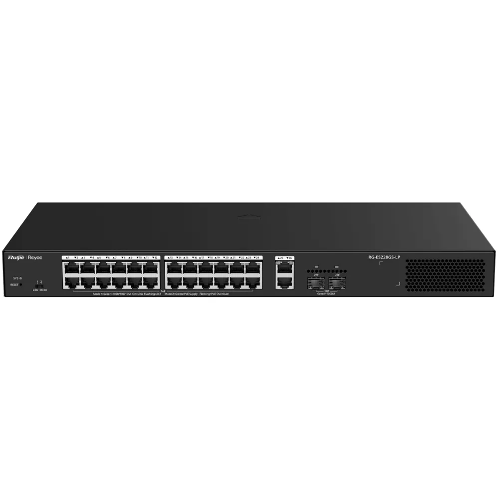Reyee RG-ES228GS-LP | 24-Port Gigabit PoE+ Cloud Managed Switch, 250W